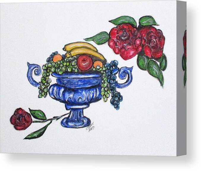 Fruit Canvas Print featuring the painting Classic Fruit Bowl by Clyde J Kell