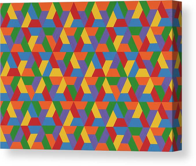 Abstract Canvas Print featuring the painting Closed Hexagonal Lattice by Janet Hansen