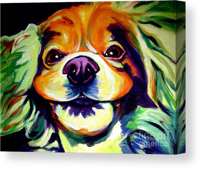 Dog Canvas Print featuring the painting Cocker Spaniel - Cheese by Dawg Painter
