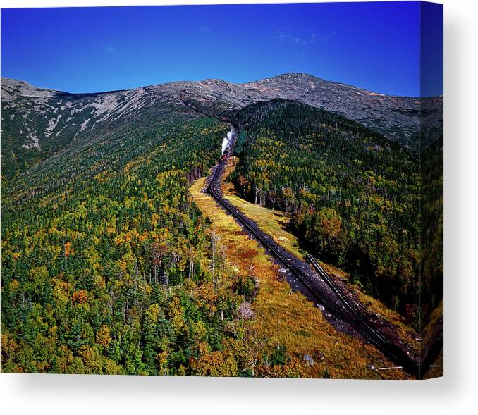New Hampshire Canvas Print featuring the photograph Cog Railway On Mount Washington by Mountain Dreams
