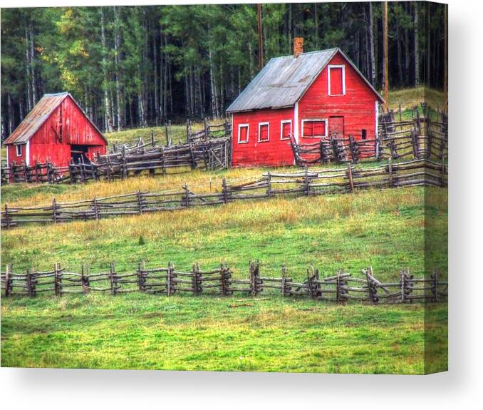 Barns Canvas Print featuring the photograph Colorado Countryside by Charlotte Schafer