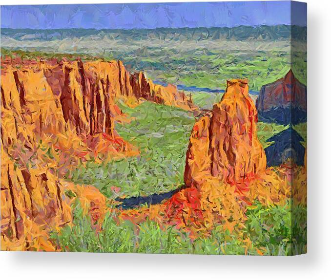 Colorado National Monument Canvas Print featuring the digital art Colorado National Monument 2 by Digital Photographic Arts