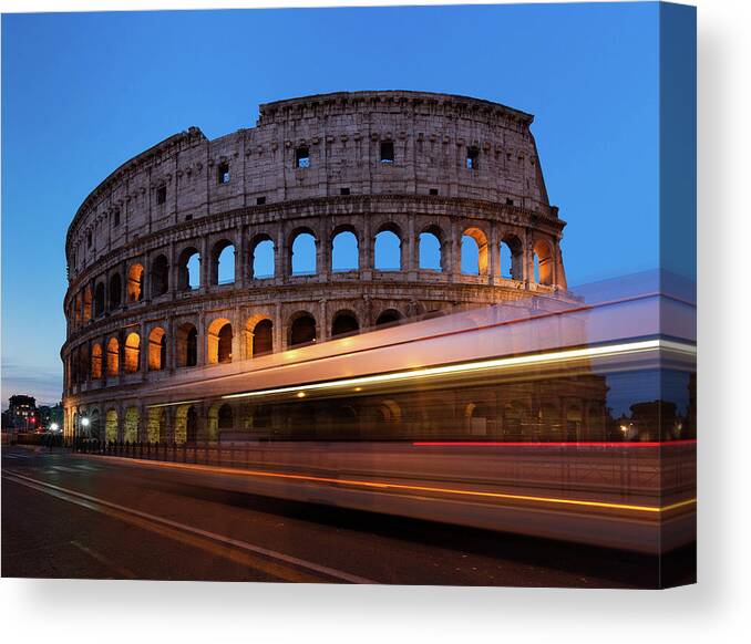 Colosseum Canvas Print featuring the photograph Colosseum Rush by Rob Davies