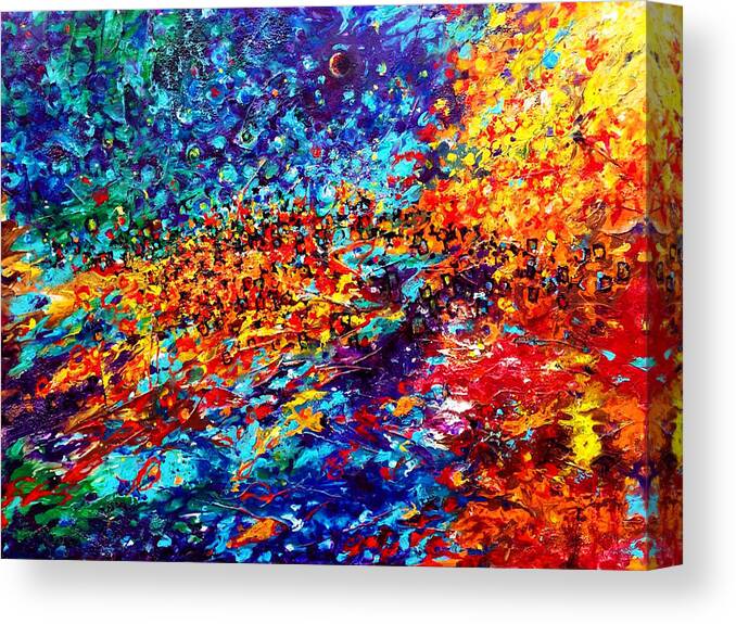 Energy Spiritual Art Canvas Print featuring the painting Composition # 5. Series Abstract Sunsets by Helen Kagan