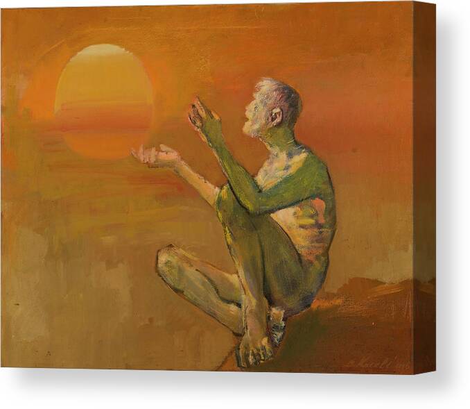 Composition Canvas Print featuring the painting Composition, Why... by Buron Kaceli