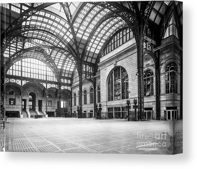 Penn Canvas Print featuring the photograph Concourse Pennsylvania Station New York by Russell Brown