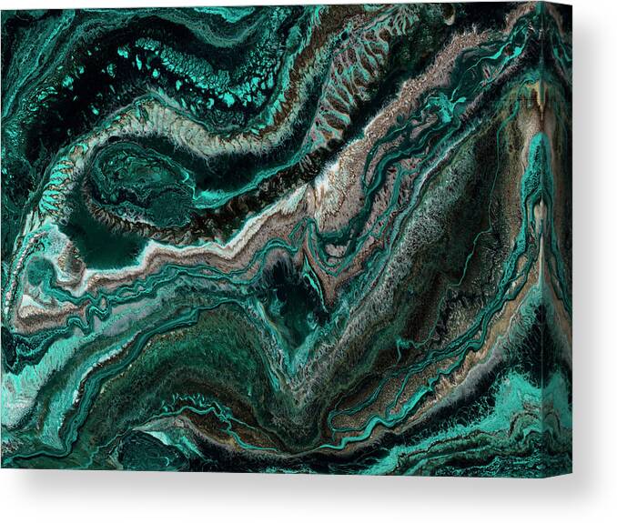 Teal Canvas Print featuring the painting Congo by Tamara Nelson