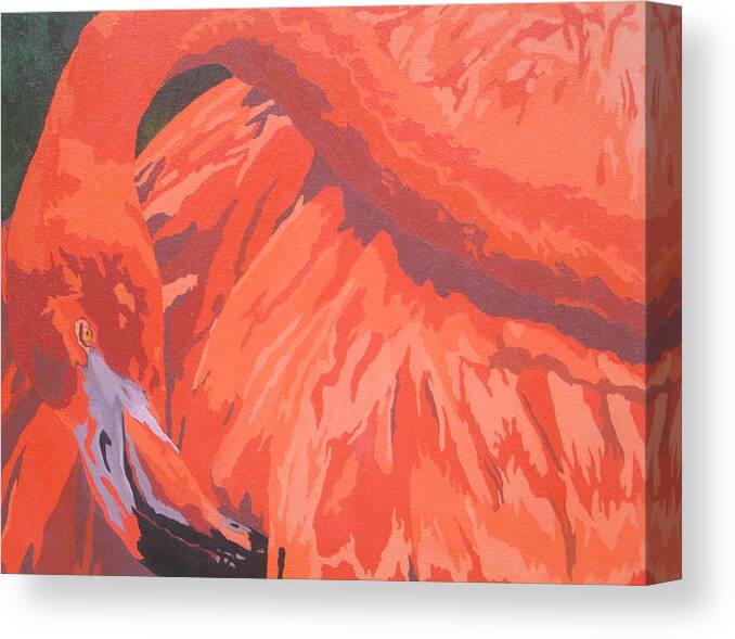 Flamingo Canvas Print featuring the painting Coral Princess by Cheryl Bowman