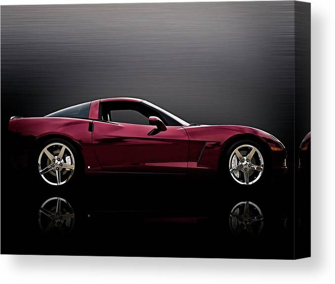 Corvette Canvas Print featuring the digital art Corvette Reflections by Douglas Pittman