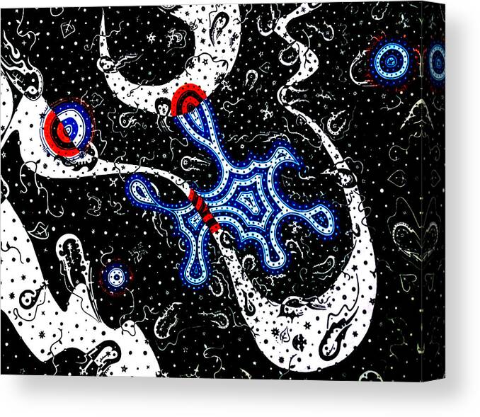 Pen And Ink Canvas Print featuring the drawing Cosmos by Red Gevhere