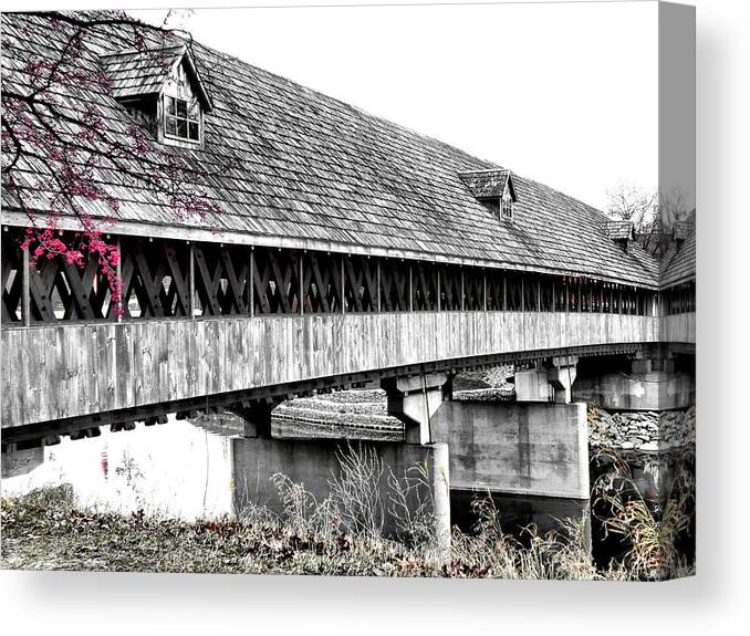 Frankenmuth Canvas Print featuring the photograph Covered Bridge 2 by Scott Hovind