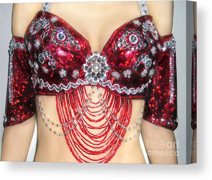 Crimson jeweled bra. Ameynra design Canvas Print / Canvas Art by Sofia  Goldberg - Fine Art America