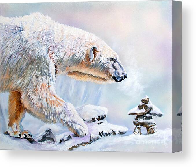 Polar Bear Canvas Print featuring the painting Crossroads by J W Baker