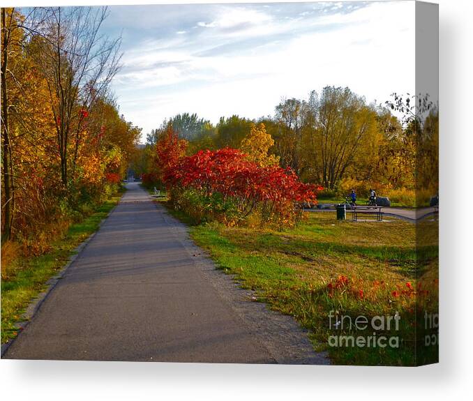 Fall Canvas Print featuring the photograph Cycling in Heaven by Claire Bull