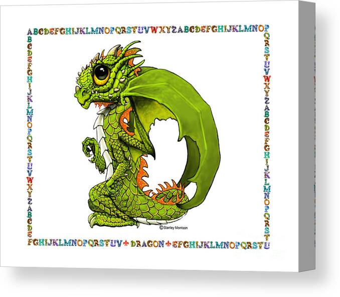 Dragon Canvas Print featuring the digital art D is for Dragon by Stanley Morrison