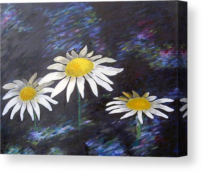 2005 Canvas Print featuring the painting Daisies by Will Felix