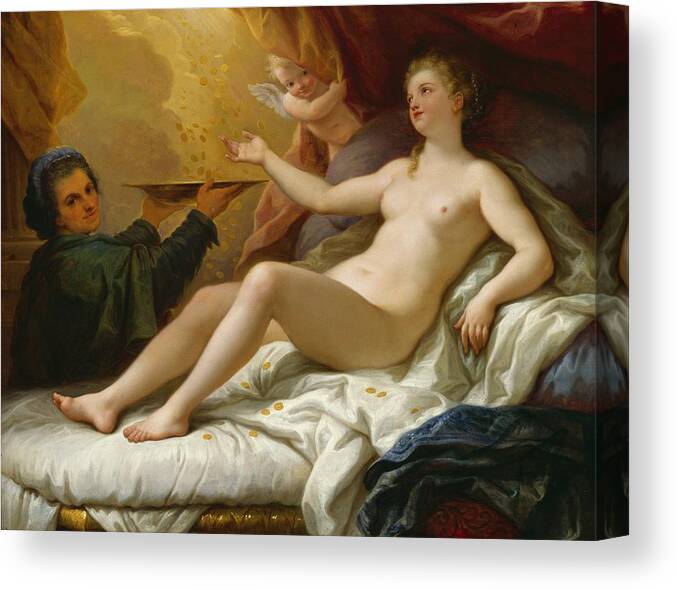 Danae Canvas Print featuring the painting Danae by Paolo di Matteis