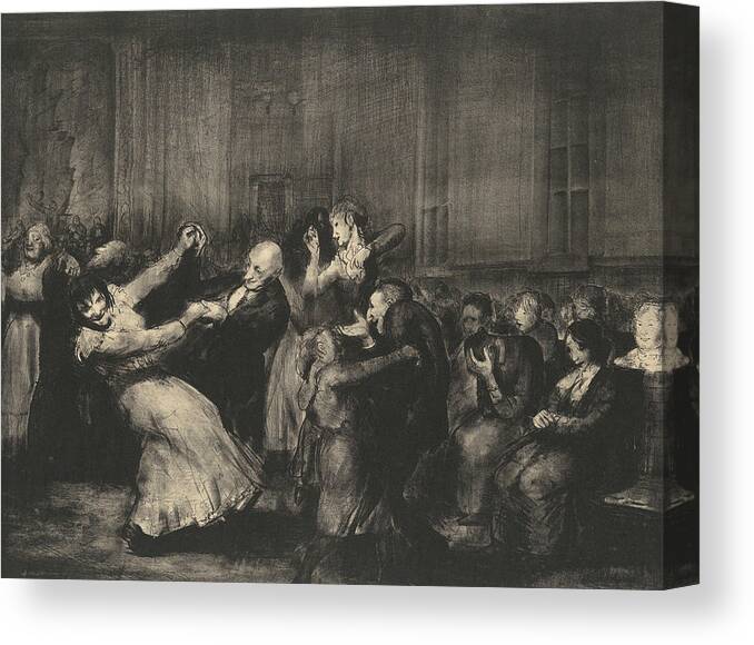 19th Century Art Canvas Print featuring the relief Dance in a Madhouse by George Bellows