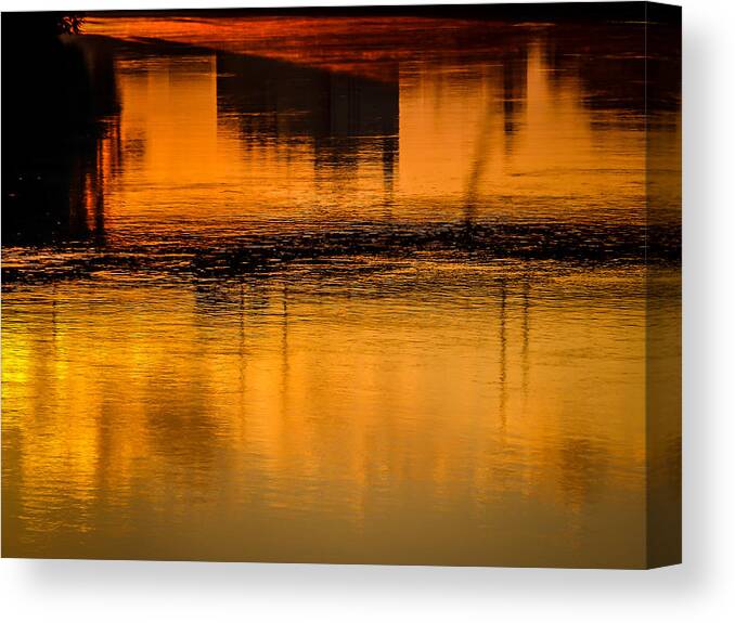 Danube Canvas Print featuring the photograph Danube Glimmer by Pamela Newcomb