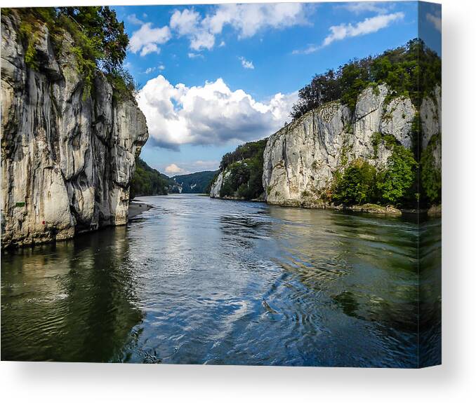 Danube Canvas Print featuring the photograph Danube Gorge by Pamela Newcomb