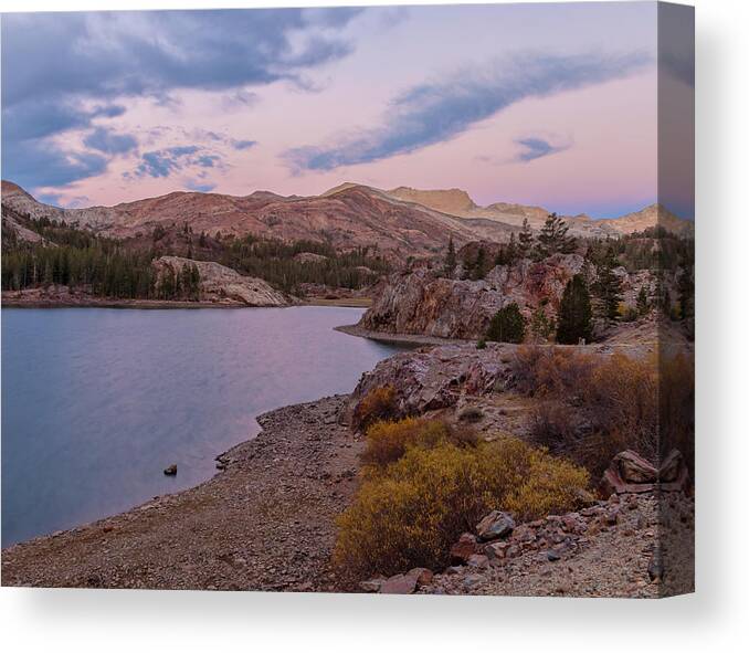 Landscape Canvas Print featuring the photograph Dawn At Lake Ellery by Jonathan Nguyen