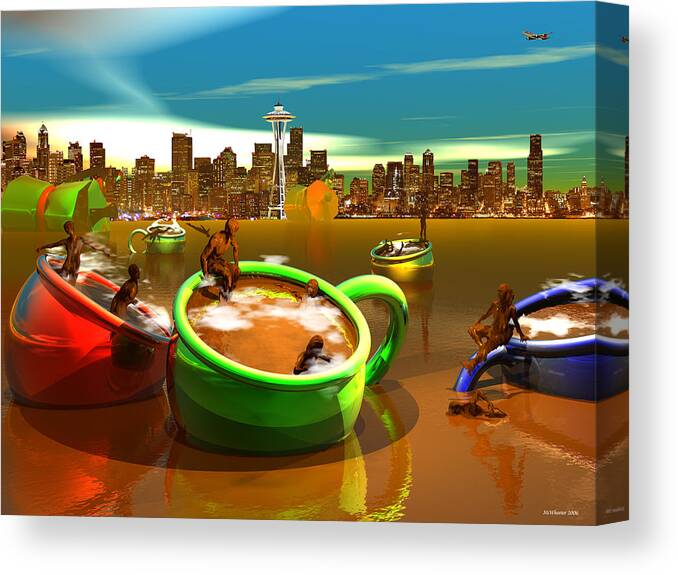 3d Canvas Print featuring the painting DeCaffeinated by Williem McWhorter