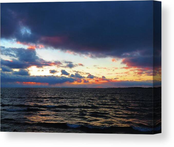 Thousand Islands Canvas Print featuring the photograph December sunset, Wolfe Island, Ca. View from Tibbetts Point Lighthouse by Dennis McCarthy