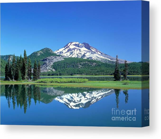 A50d Canvas Print featuring the photograph Dechutes Reflection by Greg Vaughn - Printscapes