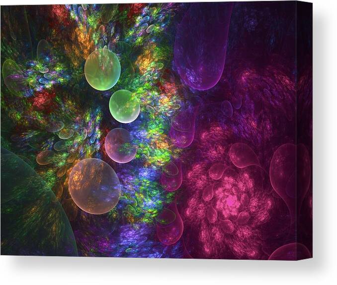 Fractal Canvas Print featuring the digital art Deep Sea Flora I by Amorina Ashton