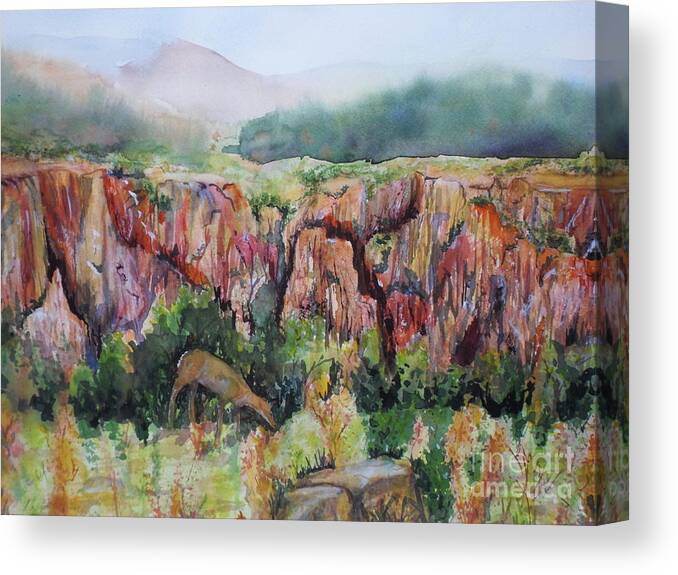 Gunnison Canvas Print featuring the painting Deer at Gunnison by Vicki Housel