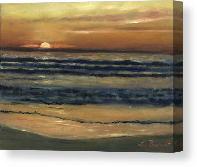 Del Mar Canvas Print featuring the painting Del Mar Sunset by Lisa Reinhardt