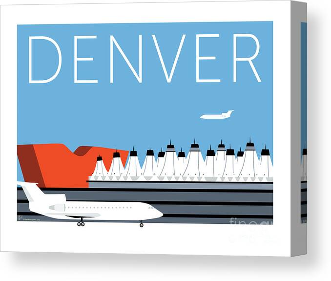Denver Canvas Print featuring the digital art DENVER DIA/Blue by Sam Brennan