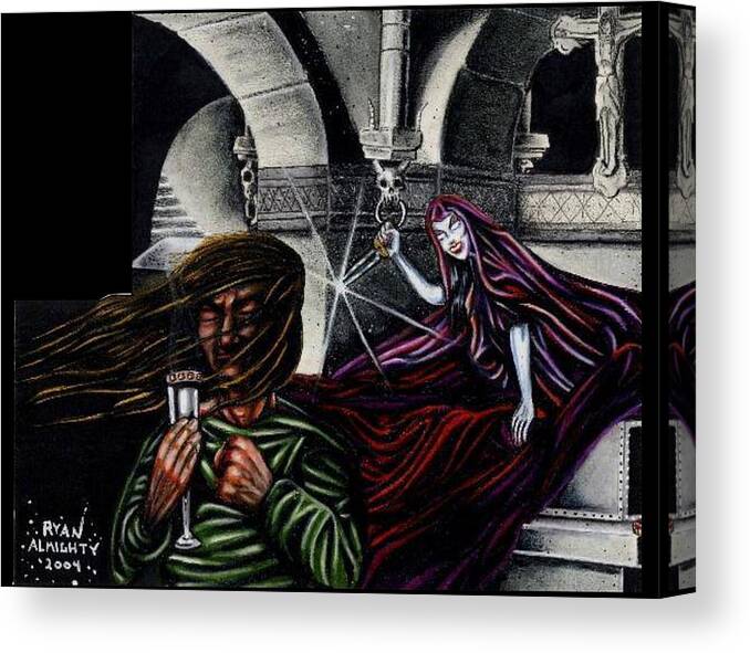 Desecrator Canvas Print featuring the painting Desecrator album cover by Ryan Almighty