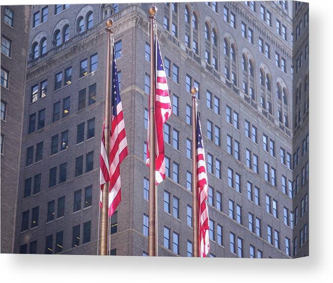 Buildings Canvas Print featuring the photograph diEyeSpyArtNYC Midtown Stroll 8188 by DiDesigns Graphics