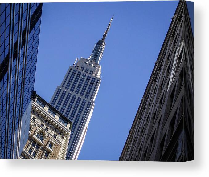 Buildings Canvas Print featuring the photograph diEyeSpyArtNYC Midtown Stroll 8195 by DiDesigns Graphics