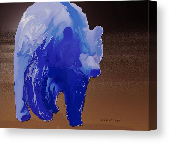 Grizzly Bear Canvas Print featuring the digital art Montana Grizzly 2 by Kae Cheatham