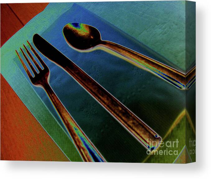 Utensils Canvas Print featuring the photograph Dinner is Served by Elizabeth Hoskinson