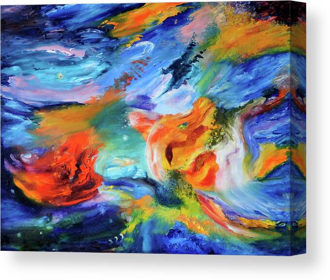 Impressionist Canvas Print featuring the painting Dragon's Head Nebula by Terry R MacDonald
