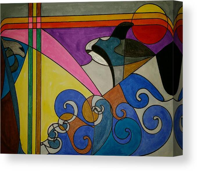 Geometric Art Canvas Print featuring the glass art Dream 176 by S S-ray