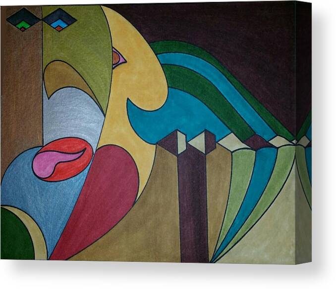 Geometric Art Canvas Print featuring the glass art Dream 219 by S S-ray