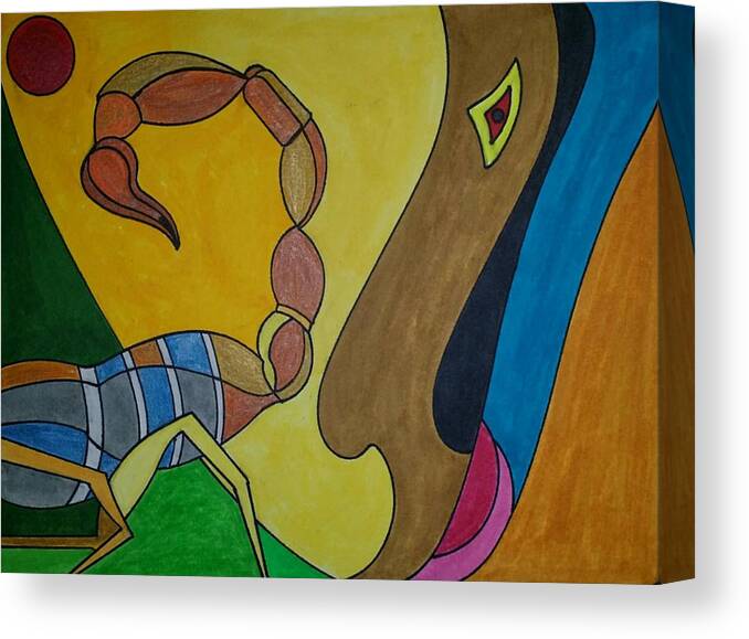 Geometric Art Canvas Print featuring the glass art Dream 243 by S S-ray