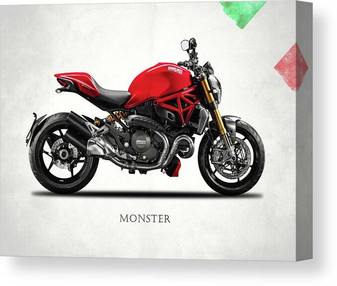 Ducati Monster Canvas Print featuring the digital art Ducati Monster by Mark Rogan