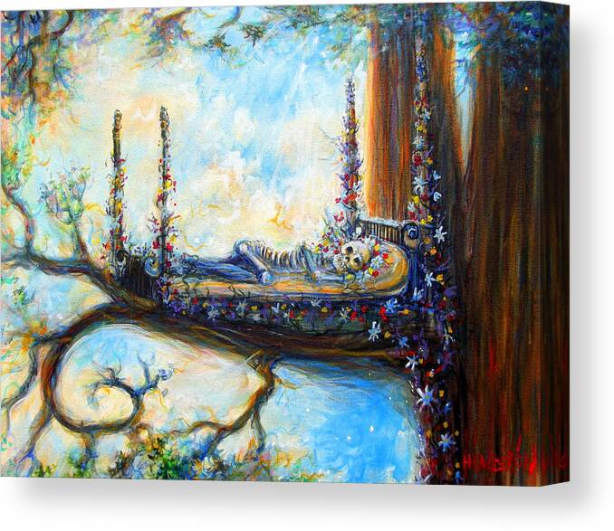 Sleeping Canvas Print featuring the painting Duermase by Heather Calderon