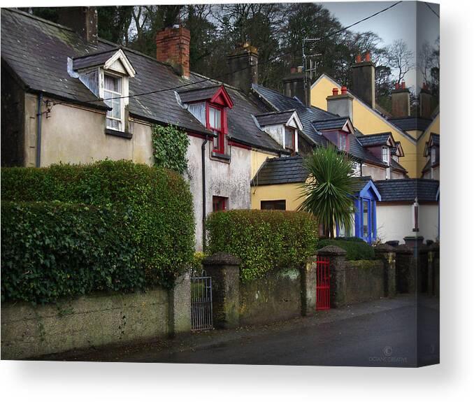 Ireland Canvas Print featuring the photograph Dunmore Houses by Tim Nyberg