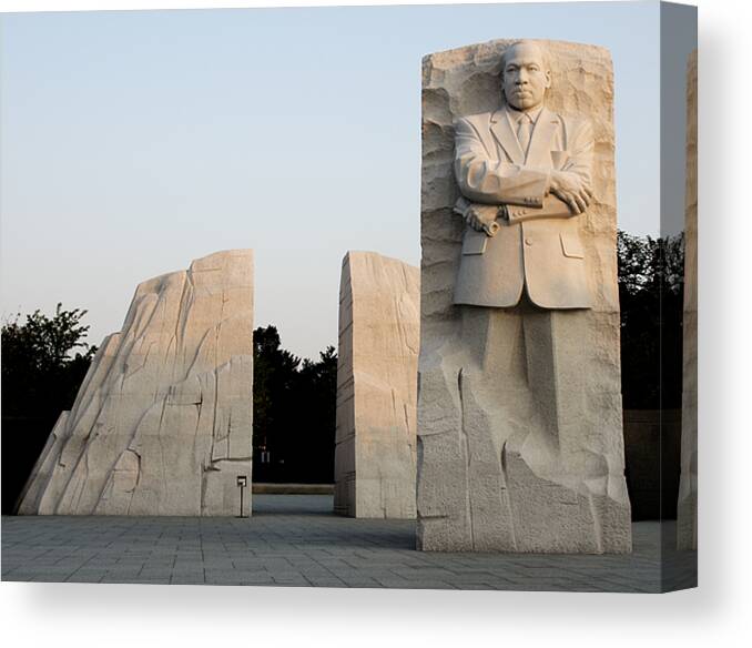 Martin Canvas Print featuring the photograph Early Morning at the Martin Luther King Jr Memorial - Washington DC by Brendan Reals
