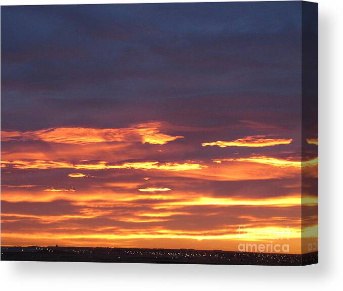 Calgary Canvas Print featuring the photograph Early Prairie Sunrise by Donna L Munro