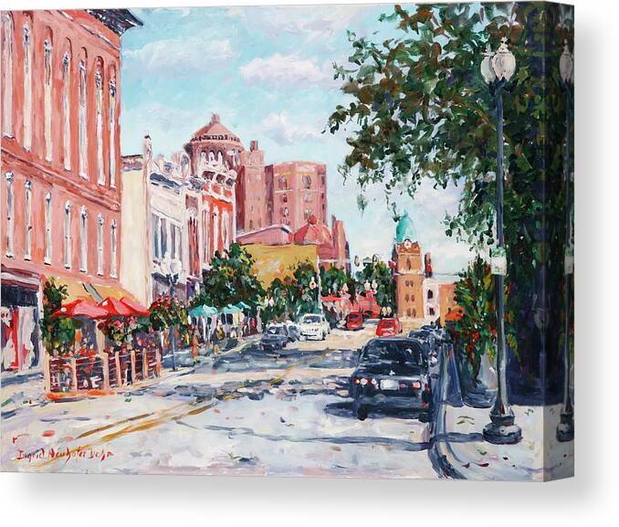 Cityscape Canvas Print featuring the painting East State Street by Ingrid Dohm