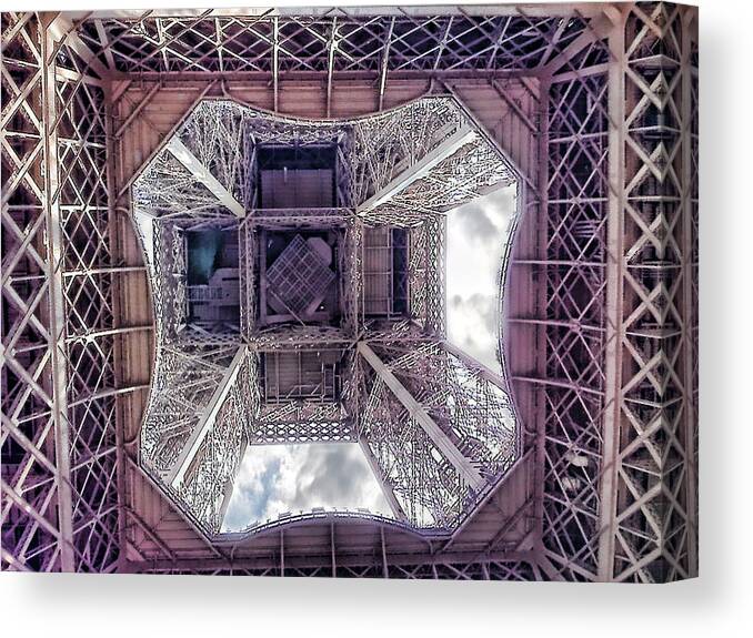 Paris Canvas Print featuring the photograph Eiffel Tower by Angel Jesus De la Fuente