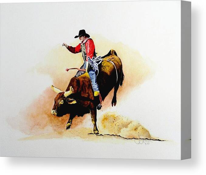 Cowboy Canvas Print featuring the painting Eight Second Shift by Jimmy Smith