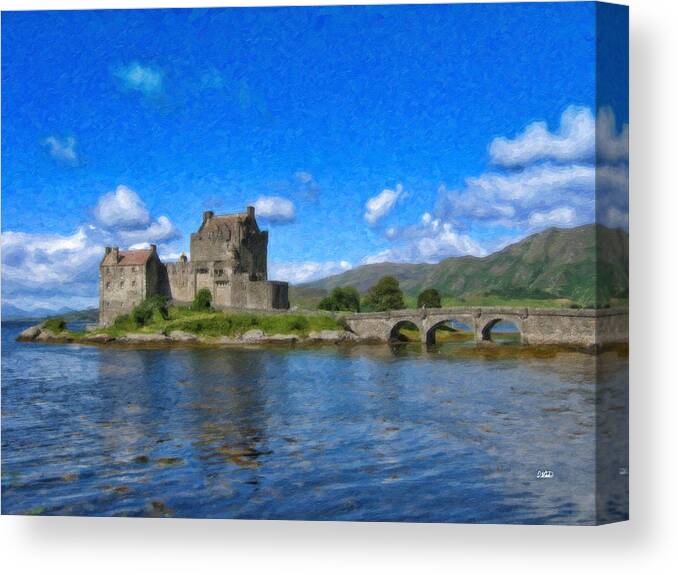 Eilean Donan Castle Canvas Print featuring the painting Eilean Donan Castle - SCT671252 by Dean Wittle